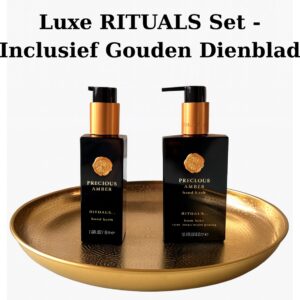 Rituals - Amber - Luxury Set - Handzeep 300 ml + Handbalm 175 ml + Gouden Dienblad - Hand Wash 300 ml + Handbalsem 175 ml (8684504103553)