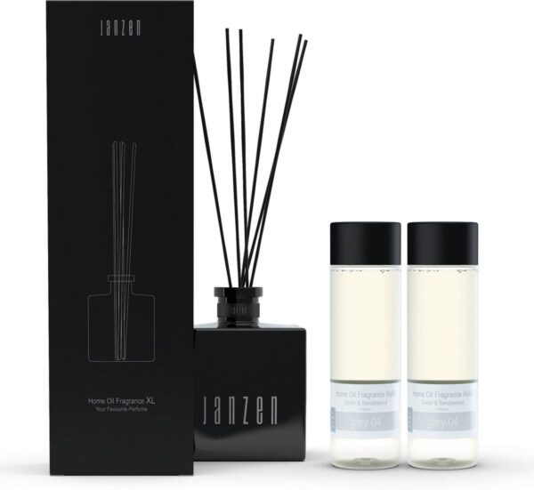 JANZEN Home Fragrance Sticks XL Zwart - inclusief Grey 04 (8717612604046)