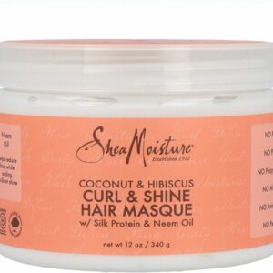 Shea Moisture Coconut & Hibiscus - Haarmasker - Curl & Shine Hair Masque - 340 g (0764302291084)