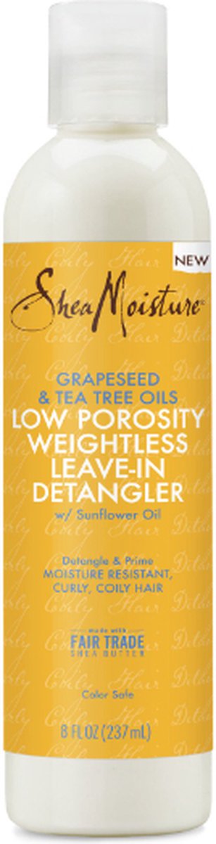 Shea Moisture Grape Seed & Tea Tree Oils - Low Porosity Leave-In Detangler - 236ml 8oz (0764302020677)