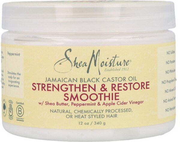 Shea Moisture Jamaican Black Castor Oil - Haarmasker - Strenghten & Restore Smoothie - 340gr (0764302215851)