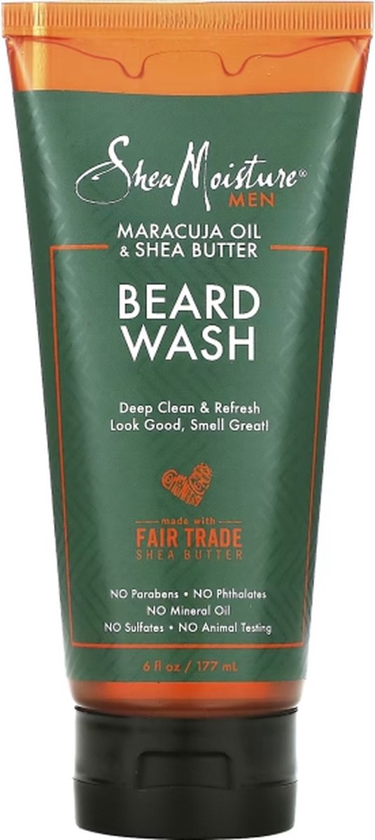 SheaMoisture Men - Beard Wash - Maracuja Oil & Shea Butter - Cruelty Free - Look Good, Smell Great - 177 ml (0764302250708)