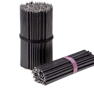 Ritual Bijenwaskaarsen (zwart klooster orthodoxe kaarsen voor gebed, tafeldecoratie - niet giftig, roet - druppelvrij, lang, duurzame producten, N140, hoogte 16 cm, 5 mm (400 stuks - 1143 g) (2601886794588)